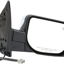 Dorman 955-1750 Passenger Side Power Door Mirror - Folding for Select Nissan Models, Black and Chrome