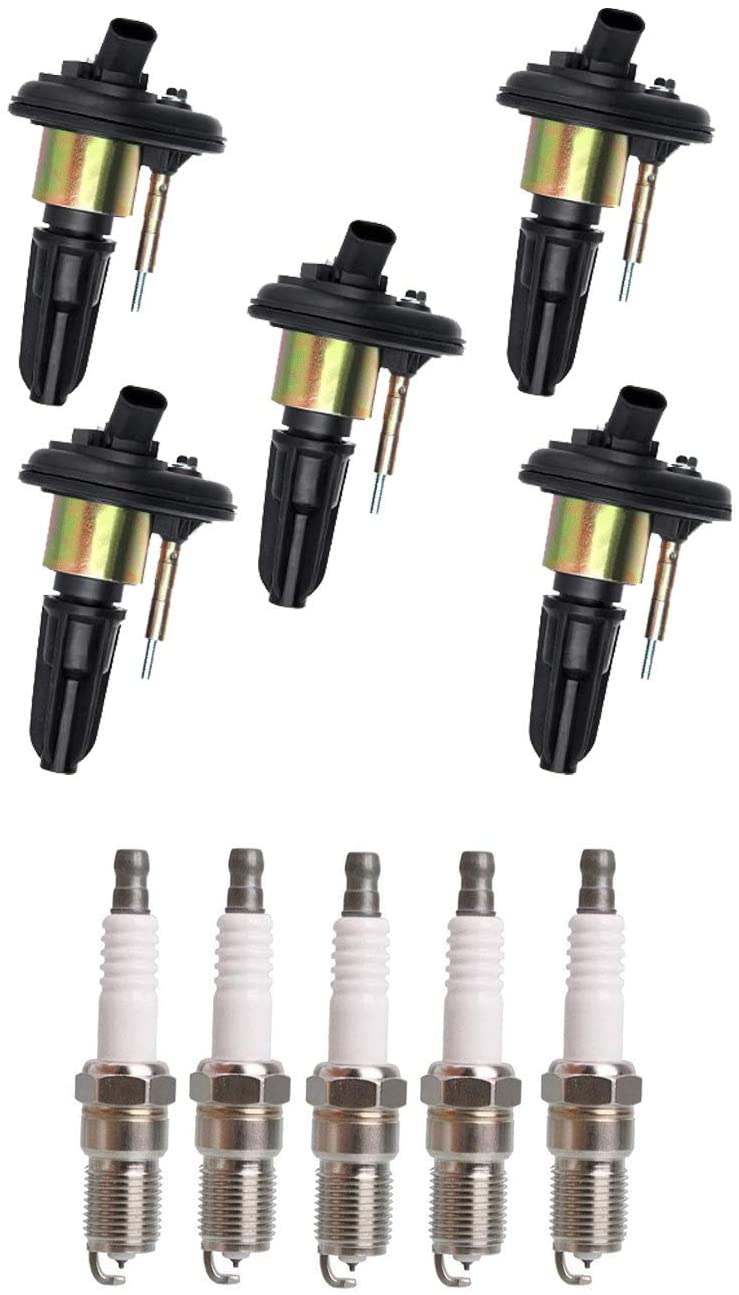 ENA Iridium Spark Plug Ignition Coil Set of 5 Compatible with 2004-2006 Chevrolet Colorado & GMC Canyon