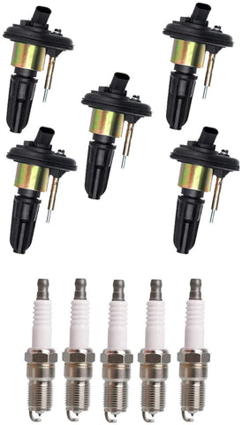 ENA Iridium Spark Plug Ignition Coil Set of 5 Compatible with 2004-2006 Chevrolet Colorado & GMC Canyon