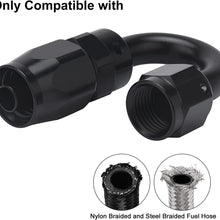 EVIL ENERGY 6AN Straight Swivel Hose End Fitting for Braided Fuel Line Aluminum Black 2PCS