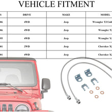 89702 Brake Line 26" compatible for 97-06 4WD Jeep Wrangler TJ; 04-06 4WD Jeep Wrangler TJ Unlimited; 87-95 4WD Jeep Wrangler YJ; 84-01 4WD/2WD Jeep Cherokee XJ.