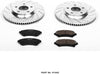 Power Stop K1542 Front Brake Kit with Drilled/Slotted Brake Rotors and Z23 Evolution Ceramic Brake Pads,Silver Zinc Plated