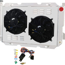 CoolingSky 62MM 4 Row Core Aluminum Radiator +2X12" Fan +Shroud&Thermostat Relay Kit for Ford F-150 F-250 F-350 Pickup Truck 1985-97