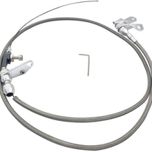 Transmission Kickdown Cable Kit,Stainless Braided Kick Down Cable Replacement for Ford C4 C-4 Detent