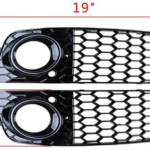 Astra Depots A Pair Mesh Style Plated Front Bumper Car Fog Light Cover Vent Grille Compatible with Audi A4 B8 2008-2012 2009 2010 2011