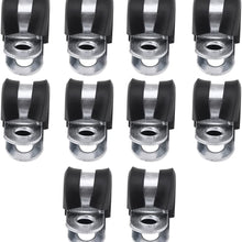 10Pcs Fuel Line Clamps Rubber Cushion Clamp,Cable Mounting Fuel Hose Pipe Clamp Assortment Kit