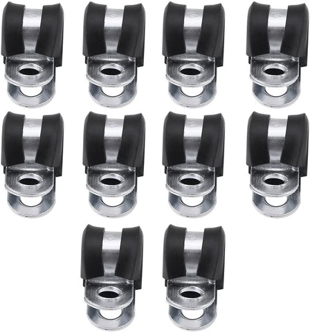 DERCLIVE 10Pcs (6mm) Fuel Line Clamps Rubber Cushion Clamp