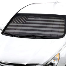Black White/Gray American Flag - Front Windshield Sun Shade - Accordion Folding Auto Sunshade for Car Truck SUV - Blocks UV Rays Sun Visor Protector - Keeps Your Vehicle Cool - 58 x 28 Inch
