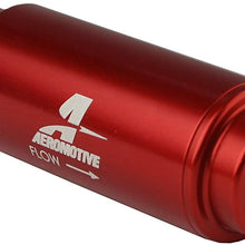 Aeromotive 12316 Filter, In-Line, 100-Micron Stainless Mesh Element, 3/8" NPT Port, Bright-Dip Red, SS Series, 1-1/4" OD