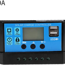 Solar Charge Controller, Solar Panel Charge Controller 60A/50A/40A/30A/20A/10A 12V 24V Auto Solar Charge Controller Solar Battery Charger LCD Display Dual USB Port (50A)