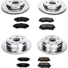Power Stop K2798 Front & Rear Brake Kit with Drilled/Slotted Brake Rotors and Z23 Evolution Ceramic Brake Pads