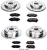 Power Stop K2798 Front & Rear Brake Kit with Drilled/Slotted Brake Rotors and Z23 Evolution Ceramic Brake Pads