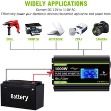 Novopal 1500 Watt 24V Pure Sine Wave Inverter with 4 AC Outlets 2.1A USB-16.4 Feet Remote Control and Two Cooling Fans-Peak Power 3000 Watt,Ultra-Silent,Supply for Blenders, Vacuums etc