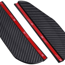 ZaCoo ​2 Pcs Mirror Rain Visor Smoke Guard, Carbon Fiber Texture Rear View Side Mirror Rain Eyebrow View Mirror Visor Guard for Most Car, Truck and SUV Black​