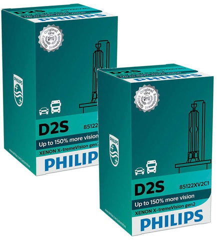 Philips Xenon X-TremeVision Gen2 +150% D2S HID Xenon Bulbs Set of Two 85122XV2C1