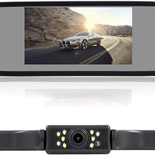 WEIKAILTD Backup Camera and Monitor Kit, 4.3" Car Vehicle Rearview Mirror Monitor for DVD/VCR/Car Reverse Camera Waterproof Car License Plate Rear View Camera (4.3" Backup Camera and Monitor Kit)