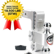 Weigh Safe 180 Hitch CTB8-2.5 8" Drop Hitch, 2.5" Receiver 18,500 LBS GTW - Adjustable Aluminum Trailer Hitch Ball Mount & Chrome Plated Combo Ball, Dual Pin Keyed Lock