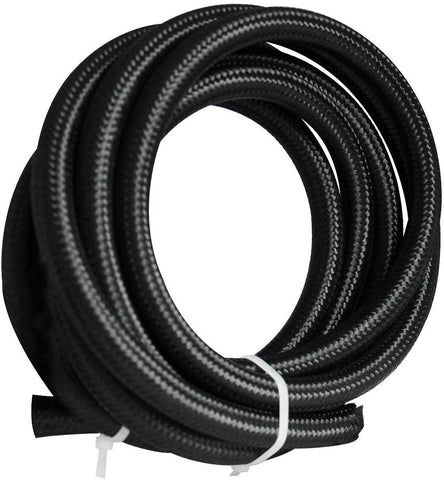 20Ft 6AN Universal Stainless Steel Braided Fuel Line Hose Ends,Black