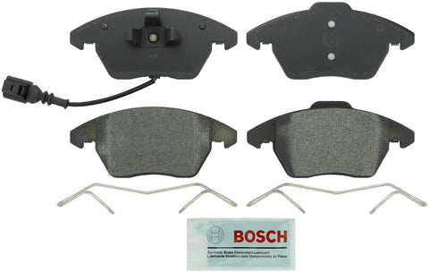 Bosch BE1107H Blue Disc Brake Pad Set with Hardware for Select 2005-16 Audi and Volkswagen Vehicles - FRONT