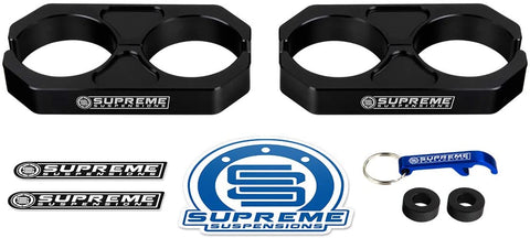 Supreme Suspensions - Black Universal Billet T6 Aluminum Coilover Reservoir Brackets