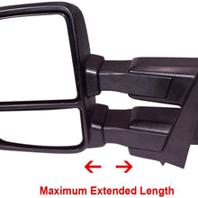 AERDM New towing mirror Black Housing with Temperature sensor fit 2015-2018 F150 Towing Mirrors w/Blind Spot mirror with Turn Signal, Puddle and Auxiliary Lamp