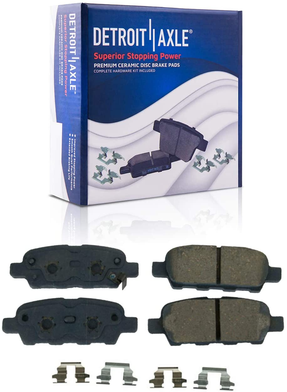 Detroit Axle - Rear Ceramic Brake Pads w/Hardware Kit for Models without Sport Package Brakes