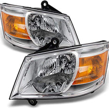 For Dodge Grand Caravan Clear Headlights Head Lamps Driver Left + Passenger Right Side Replacement Pair