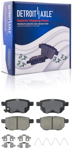 Detroit Axle - REAR Ceramic Brake Pads w/Hardware Kit for 2011-2017 Lexus CT200h - [2010-2017 Toyota Prius] - Prius Plug-In