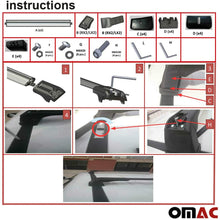 OMAC Roof Rack Lockable Mechanism | Aluminum Black Cargo Carrier Rooftop Luggage Crossbars | Fits Ram Promaster City 2015-2021