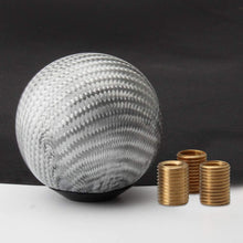 Carbon Fiber Style Gear Shift Knob Universal Shifter Knobs with 3 Adapters Stick Shifter Round Ball Red