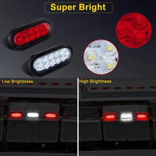 LIMICAR 4 RED 2 White 6" Oval LED Trailer Tail Lights Kit 10-LED Stop Turn Brake Reverse Back UP Marker Tail Light for Truck Trailer Trail Bus RV Jeep 2 Pack