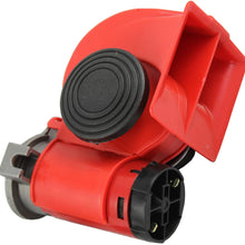 JDMSPEED New Nautilus Super Loud 12v Red Twin Auto Machine Air Horn 139dB Universal ATV
