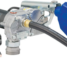 GPI M-150S Fuel Transfer Pump, Manual Shut-Off Unleaded Nozzle, 15 GPM fuel pump, 10' Hose, Power Cord, Direct Mount, Adjustable Suction Pipe (110000-107)