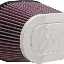 K&N Universal Clamp-On Air Filter: High Performance, Premium, Washable, Replacement Engine Filter: Filter Height: 5 In, Flange Length: 0.875 In, Shape: Oval Straight, RF-1001