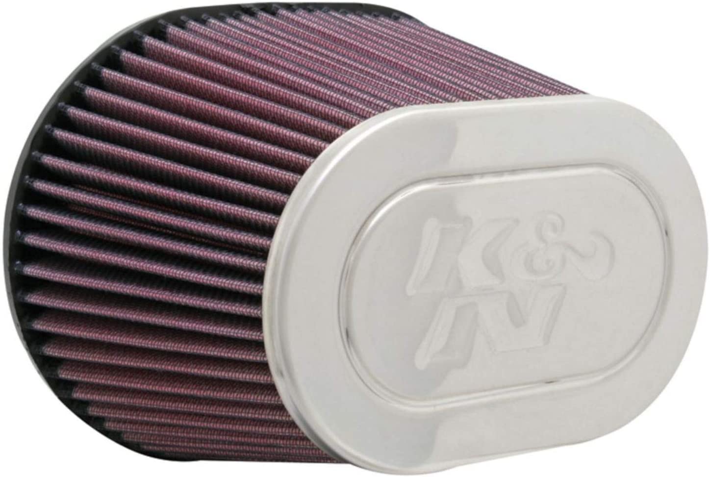 K&N Universal Clamp-On Air Filter: High Performance, Premium, Washable, Replacement Engine Filter: Filter Height: 5 In, Flange Length: 0.875 In, Shape: Oval Straight, RF-1001