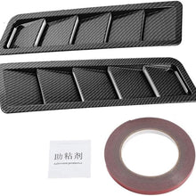 YJXUSHYQ Hood Intake Panel Intake Panel ABS Black Carbon Grain Universal Air Flow Vent Intake Hood Bonnet Cover Decorative Panel 2Pcs