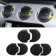KIMISS 6Pcs Carbon Fiber Interior Air Vent Outlet Trim Sticker Fit for Mustang 2014-2018