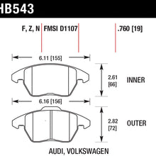 Hawk Performance HB543F.760 HPS Performance Ceramic Brake Pad