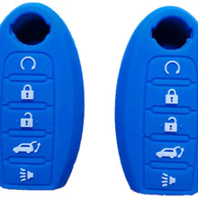 Silicone Smart Key Fob Covers Case Protector Keyless Remote Holder for Nissan Armada Murano Rogue Maxima Altima Sedan Pathfinder 285E3-3TP5A KR55WK48903 Blue