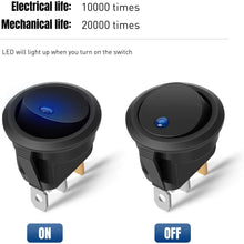 Nilight 90013L 12PCS Round Toggle LED Switch 12V Car Truck Rocker On-Off Control Blue Green Yellow Red,2 Years Warranty