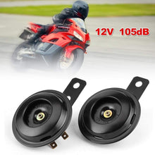 Dingln 2Pcs Universial Motorcycle Horn Waterproof 12V 105db Round Speaker for Most Scooters/Mopeds/ATVs