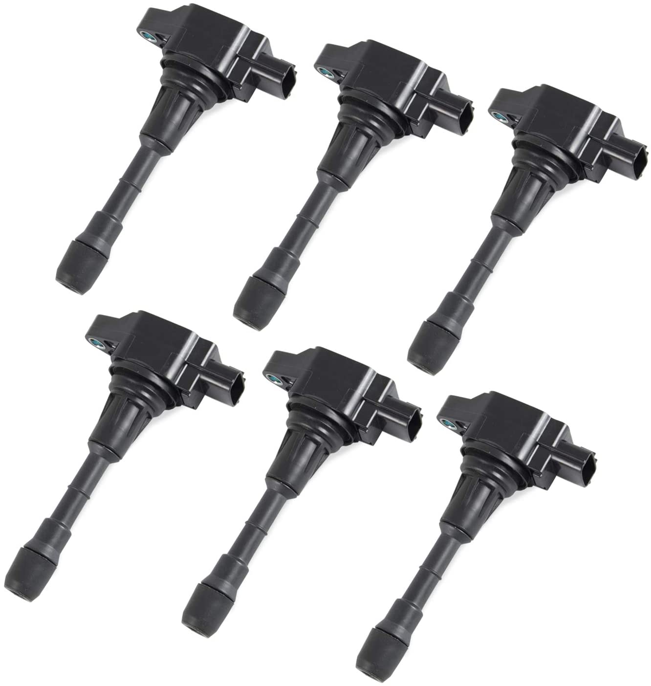 6Pcs Ignition Coil Packs Compatible with Nissan Altima 350Z Altima Maxima Murano Pathfinder Quest Infiniti EX35 G25 JX35 M35 Q50, Replaces C1670, 610-50137, 22448JA11C, UF-550 (Black)