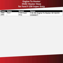 Dayco Heater Hose for 1999-2003 Ford F-250 Super Duty 7.3L V8 - Engine To Heater HVAC Radiator Coolant Heating