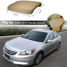 A ABIGAIL Center Console Armrest Cover for 2008 2009 2010 2011 2012 Honda Accord Auto Leather Suture Console Lid Cover Replacement (Beige)