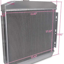 Full Aluminum Cooling Racing Radiator 2 Core Fits Replacement For Chevy Bel Air/Nomad/One0 55-57 Fifty Series/Two Ten Series/Del Ray V8 MT