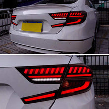 VLAND Led Tail Lights Compatible with Honda Accord 10th Gen 2018-2020 Rear Lamps w/ Scanning Dynamic Animation Breathing DRL, w/Sequential, Smoked/Tinted, Pair 4Pcs