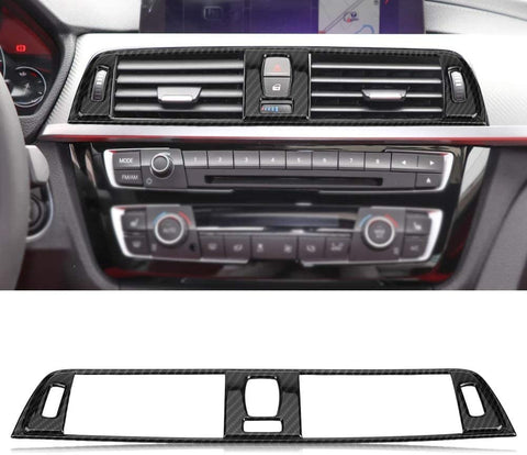 Qiilu Console Air Vent Cover Trim Carbon Fiber Central Control Panel Air Conditioning Outlet Vent Covers Frame for BMW 3 Series F30 2013 2014 2015 2016 2017 2018