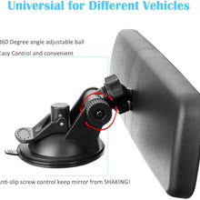 Heart Horse Anti Glare Rear View Mirror, Suction Cup Universal Rearview Mirror for Car Truck, Adjustable Interior Windshield Blue Mirror Reduce Blind Spot (Anti-Glare, 9.65'')