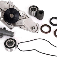 Engine Timing Belt Kit with Water Pump for 2003-2017 Honda Accord Crosstour Pilot Odyssey Ridgeline Acura MDX RDX RL TL TSX ZDX Replace # TCKWP329 TKH-002 TKH002