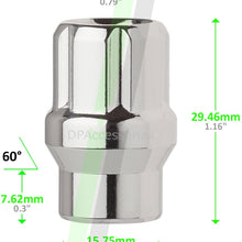 DPAccessories LOE2L5HCSCH04020 20 Chrome 12x1.25 Open End ET Spline Tuner Lug Nuts for Aftermarket Wheels Wheel Lug Nut